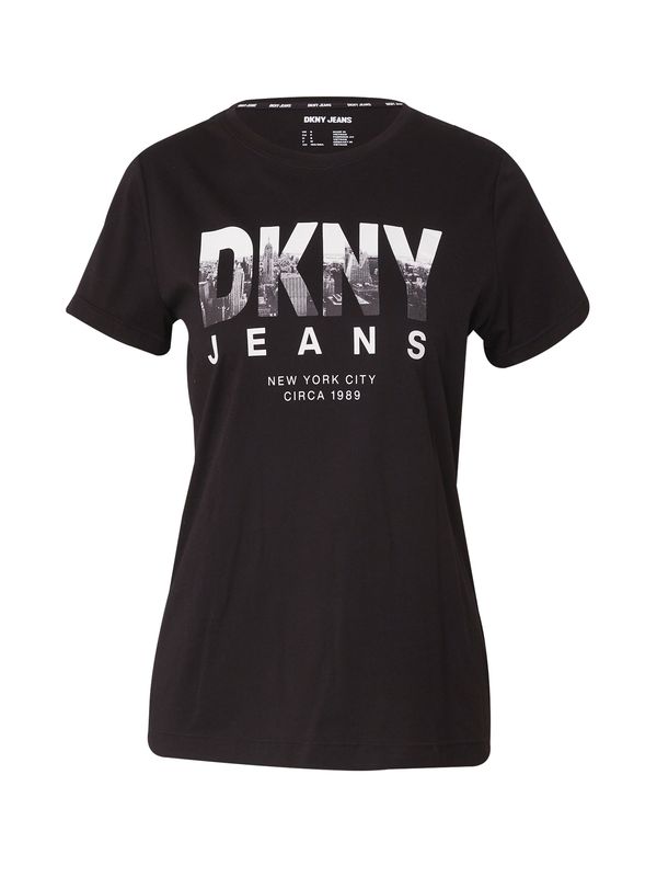 DKNY DKNY Тениска  сиво / черно / бяло