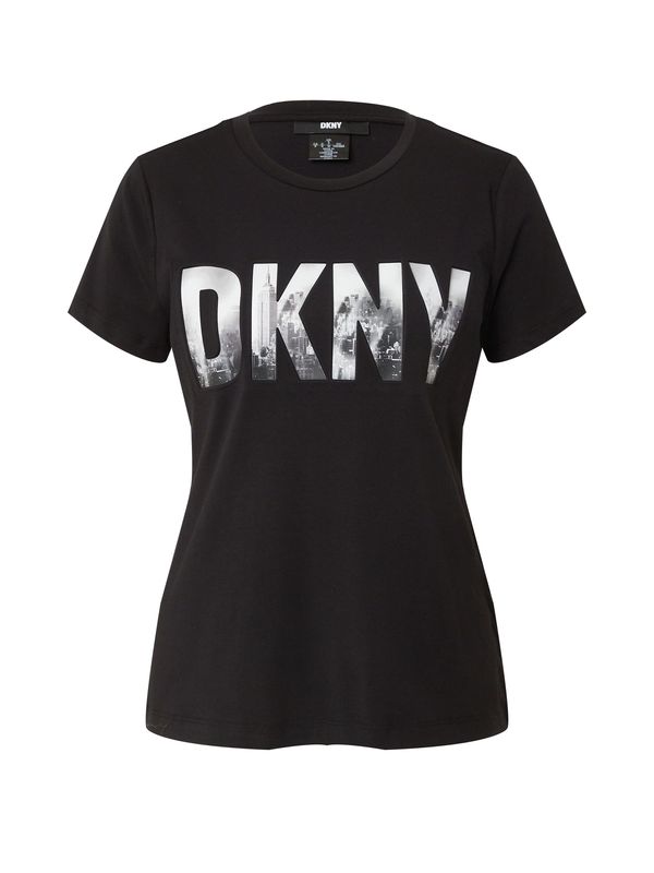 DKNY DKNY Тениска 'SKYLINE'  черно / бяло