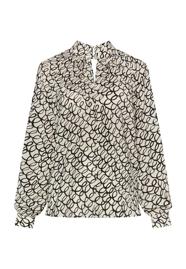 DreiMaster Klassik DreiMaster Klassik Блуза 'Baradello'  черно / бял памук