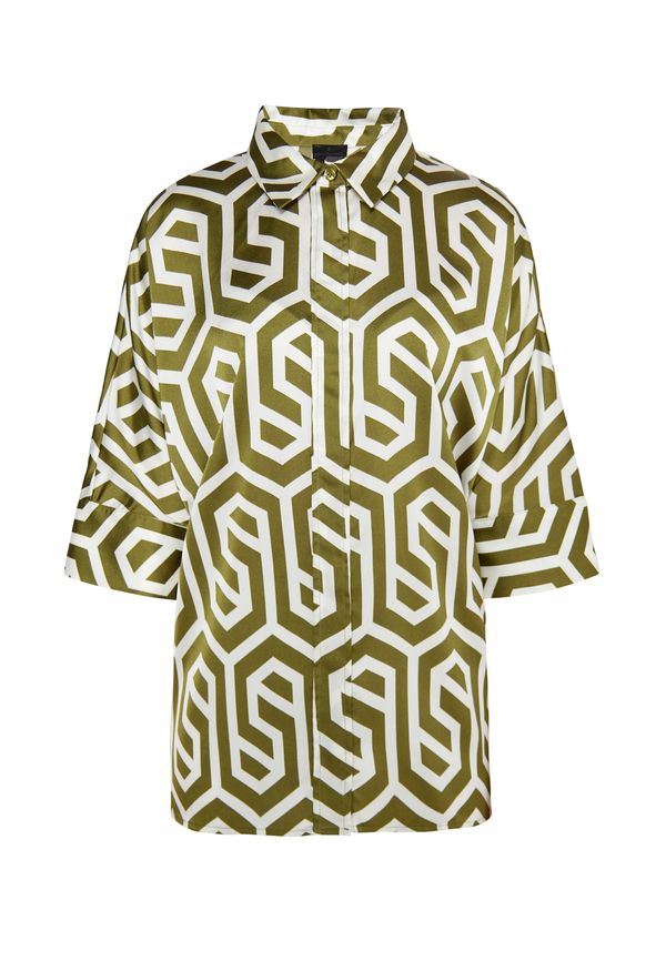 DreiMaster Klassik DreiMaster Klassik Блуза  маслина / бял памук