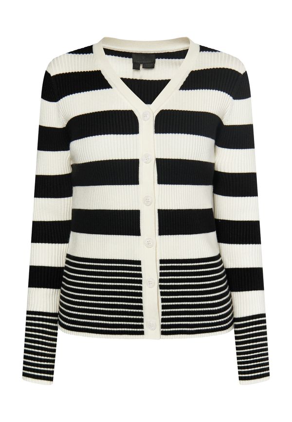 DreiMaster Klassik DreiMaster Klassik Плетена жилетка 'Ledkin'  черно / бял памук