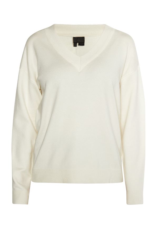 DreiMaster Klassik DreiMaster Klassik Пуловер 'Baradello'  бял памук