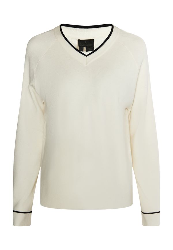 DreiMaster Klassik DreiMaster Klassik Пуловер  черно / бял памук