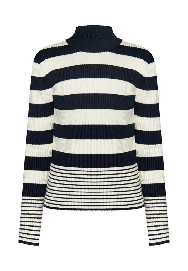 DreiMaster Klassik DreiMaster Klassik Пуловер 'Ledkin'  морскосиньо / бял памук