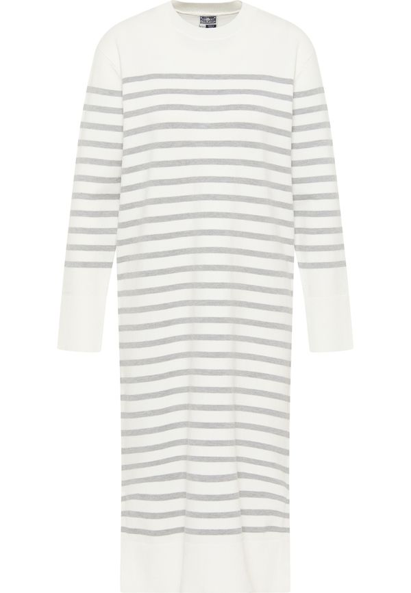 DreiMaster Maritim DreiMaster Maritim Плетена рокля  светлосиво / бял памук