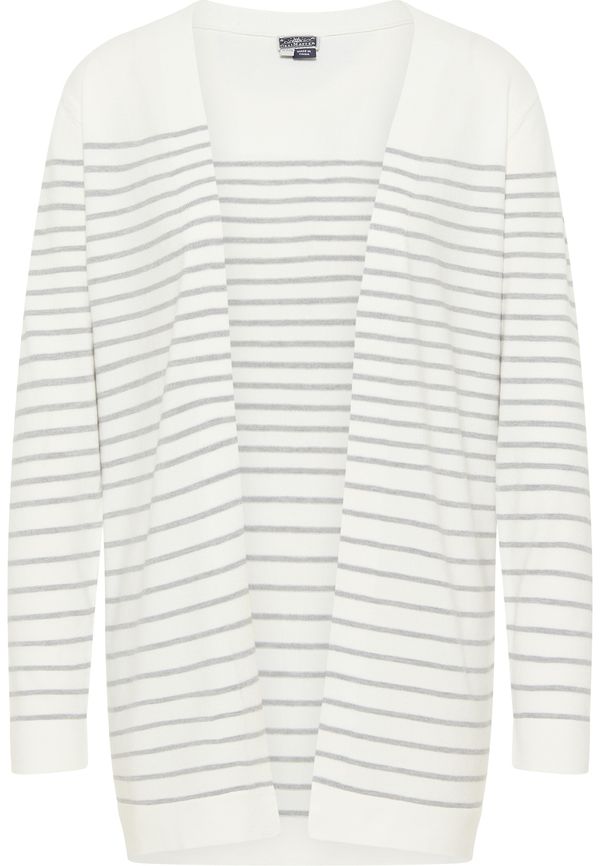 DreiMaster Maritim DreiMaster Maritim Плетена жилетка  сив меланж / бял памук