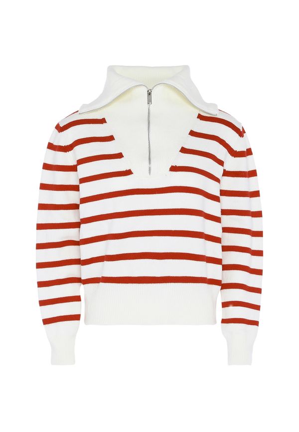 DreiMaster Maritim DreiMaster Maritim Пуловер  червено / бял памук