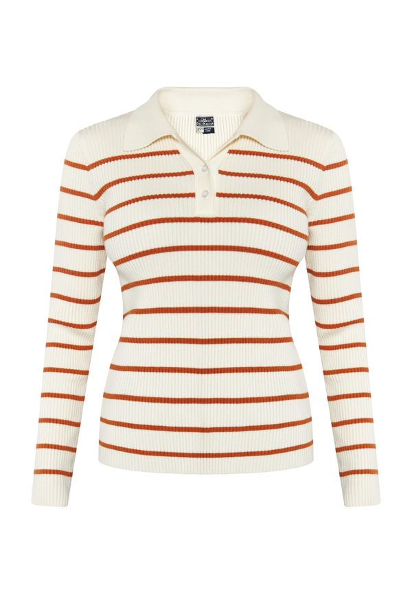 DreiMaster Maritim DreiMaster Maritim Пуловер  карамел / бял памук