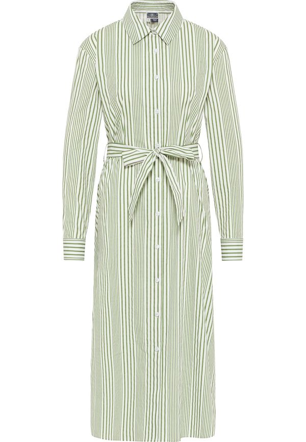 DreiMaster Maritim DreiMaster Maritim Рокля тип риза  светлозелено / бял памук