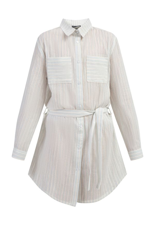 DREIMASTER DREIMASTER Рокля  светлосиньо / злато / мръсно бяло