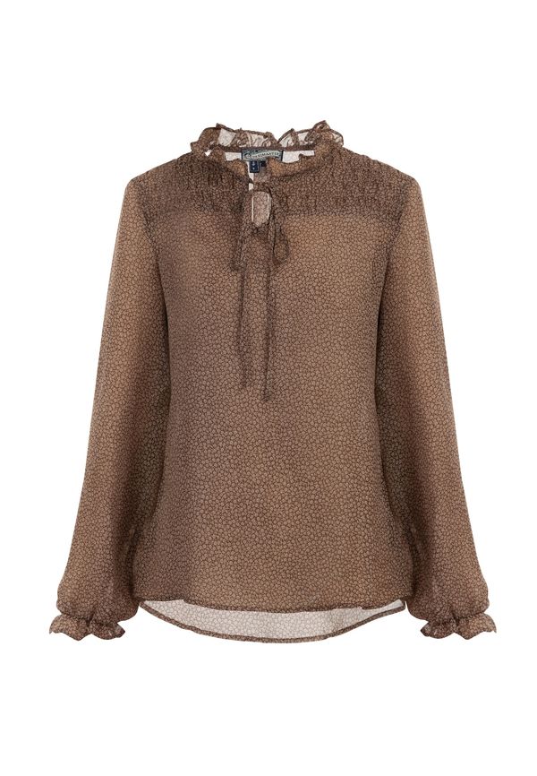 DreiMaster Vintage DreiMaster Vintage Блуза  кафяво / светлокафяво