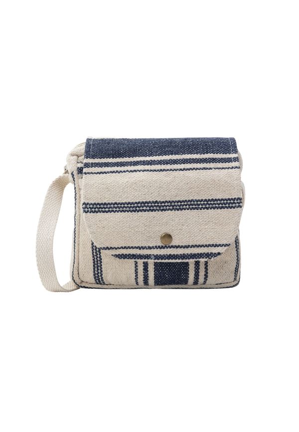 DreiMaster Vintage DreiMaster Vintage Чанта с презрамки  морскосиньо / бял памук