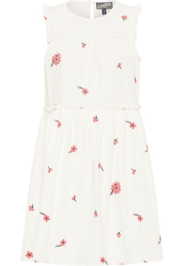 DreiMaster Vintage DreiMaster Vintage Лятна рокля  зелено / пастелно червено / бял памук