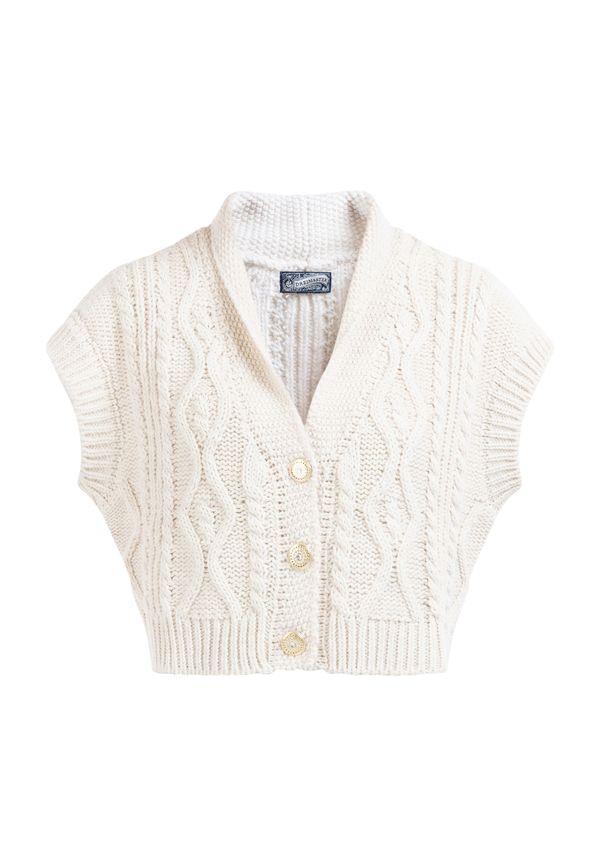 DreiMaster Vintage DreiMaster Vintage Плетен елек  бял памук