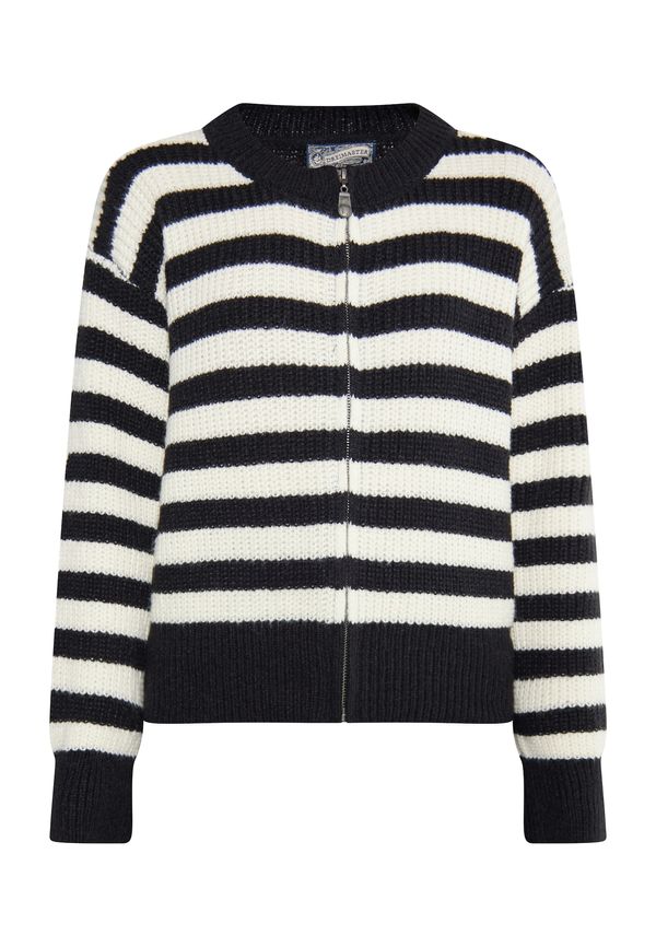 DreiMaster Vintage DreiMaster Vintage Плетена жилетка 'Imane'  черно / бял памук