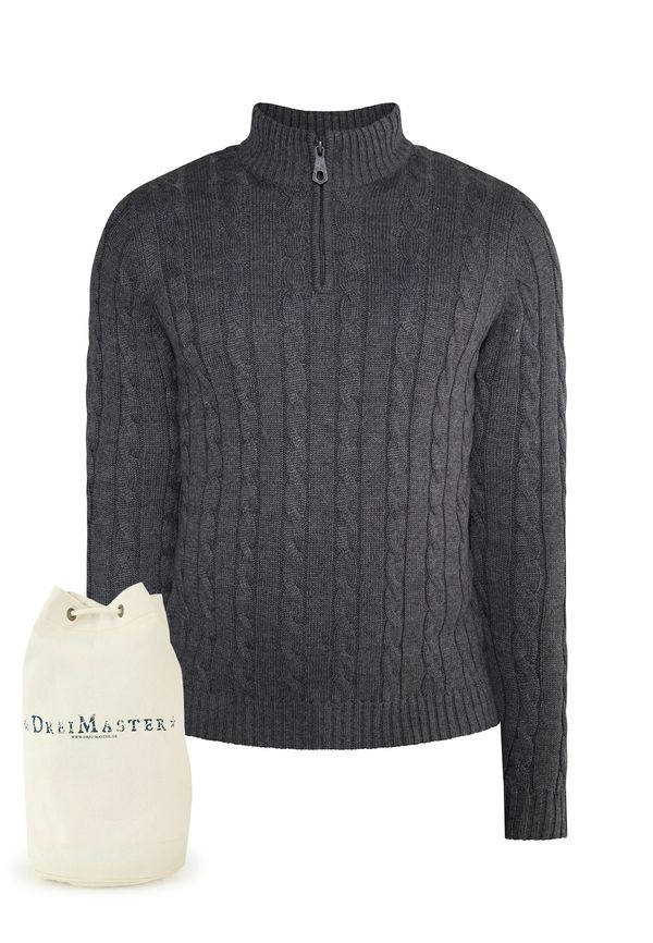 DreiMaster Vintage DreiMaster Vintage Пуловер  тъмносиньо / тъмносиво / мръсно бяло