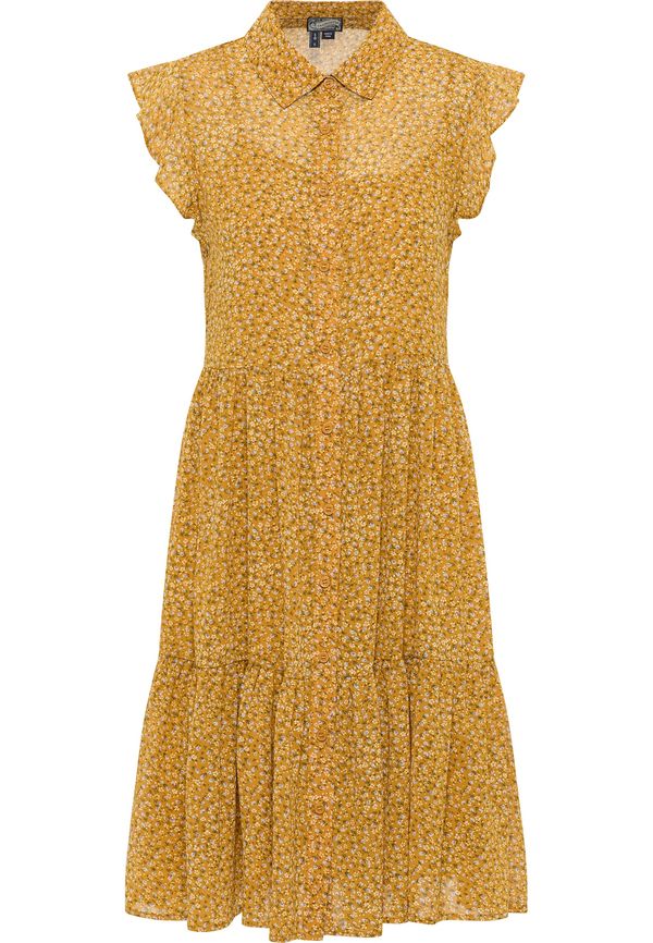 DreiMaster Vintage DreiMaster Vintage Рокля тип риза  тъмножълто / зелено / бяло