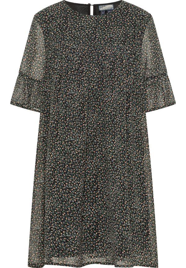 DreiMaster Vintage DreiMaster Vintage Рокля  тъмнозелено / оранжево / черно / мръсно бяло