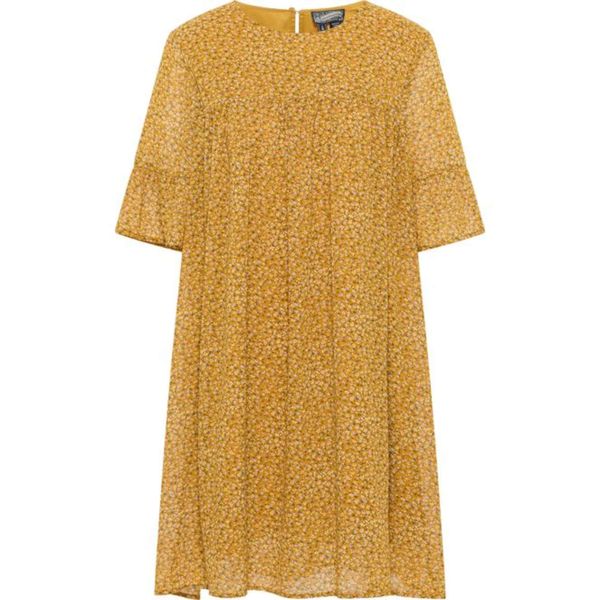 DreiMaster Vintage DreiMaster Vintage Рокля 'Zitha'  тъмножълто / бледорозово / черно / мръсно бяло