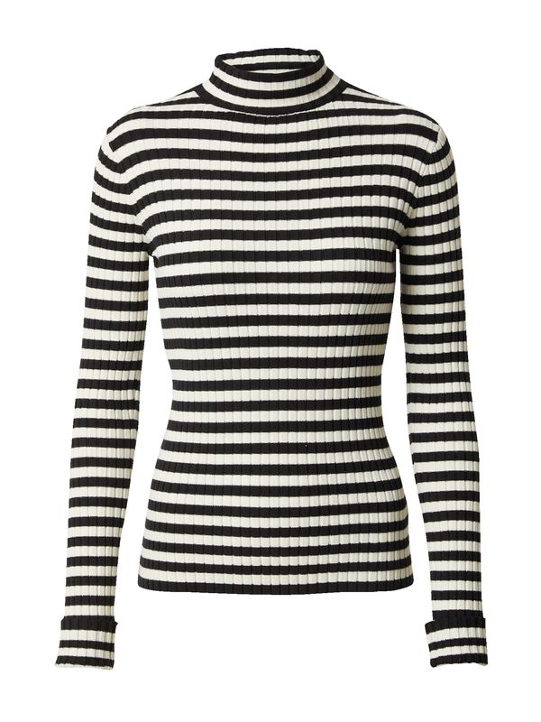 EDITED EDITED Пуловер 'Jannice'  черно / мръсно бяло