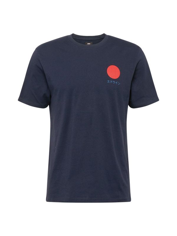 EDWIN EDWIN Тениска 'Japanese Sun'  синьо / нейви синьо / червено