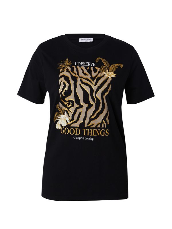 Eight2Nine Eight2Nine Тениска  светлокафяво / злато / черно