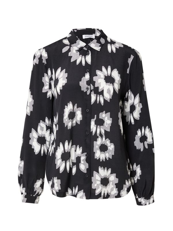 ESPRIT ESPRIT Блуза  черно / бяло