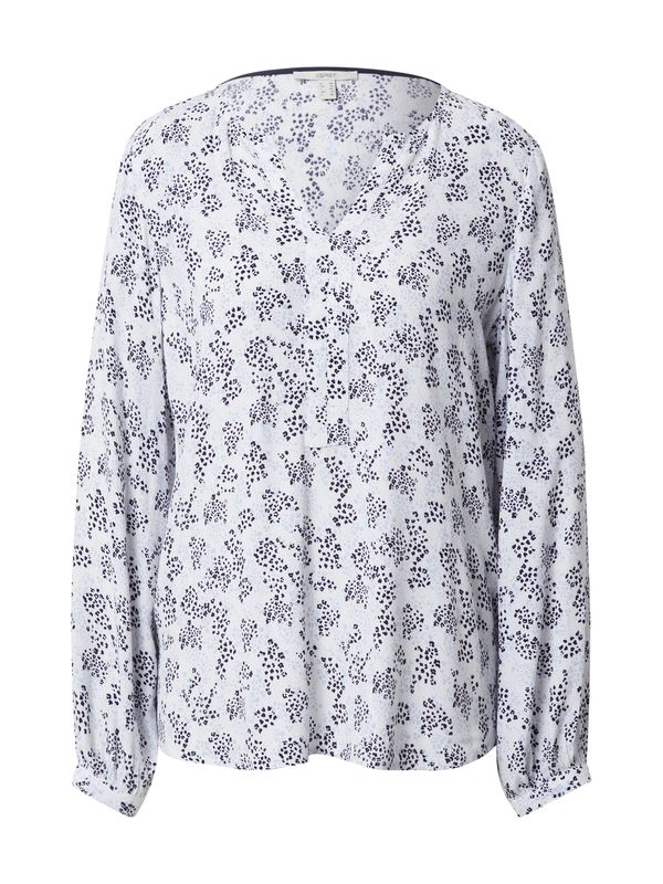 ESPRIT ESPRIT Блуза 'Marocain'  нейви синьо / светлосиньо / мръсно бяло