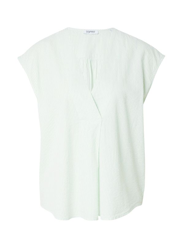 ESPRIT ESPRIT Блуза  светлозелено / мръсно бяло