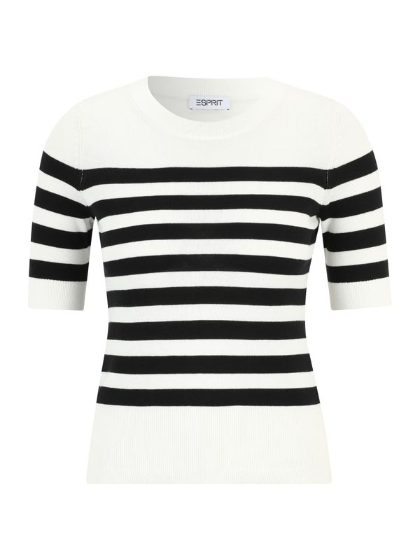 ESPRIT ESPRIT Пуловер  черно / бяло