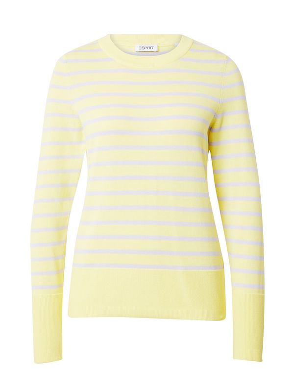 ESPRIT ESPRIT Пуловер  пастелно жълто / сиво