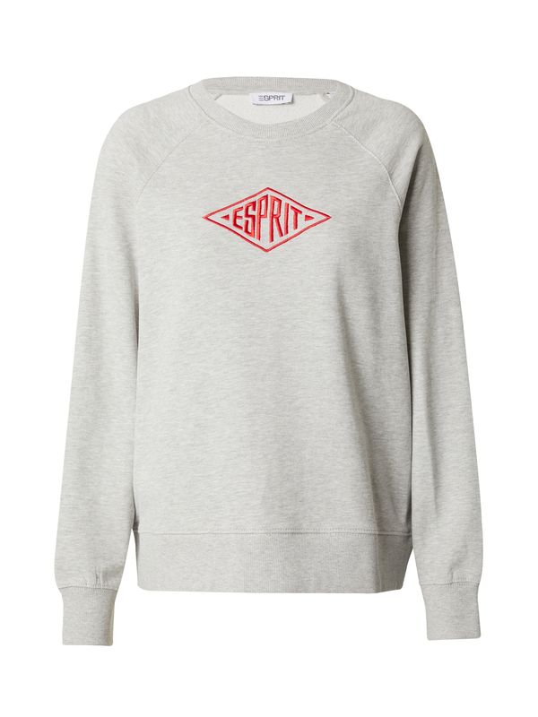 ESPRIT ESPRIT Суичър  светлосиво / алено