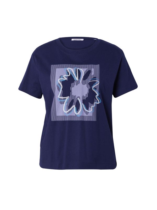 ESPRIT ESPRIT Тениска 'AW'  нейви синьо / сив меланж