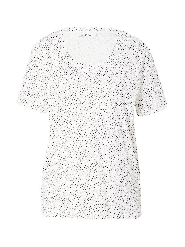 ESPRIT ESPRIT Тениска  черно / мръсно бяло