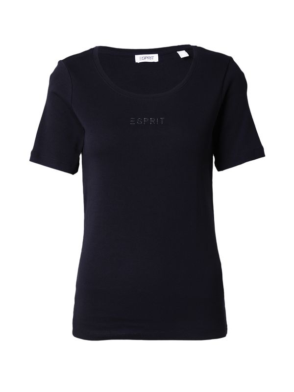 ESPRIT ESPRIT Тениска  черно / сребърно