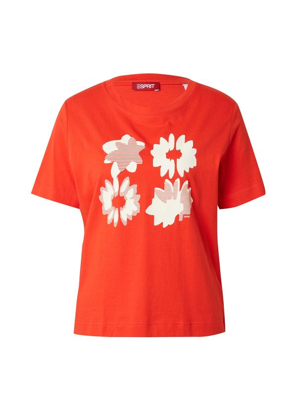ESPRIT ESPRIT Тениска  червено / бяло