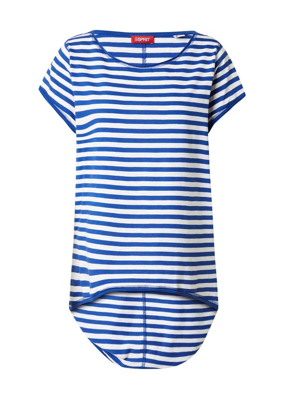 ESPRIT ESPRIT Тениска  кобалтово синьо / бяло