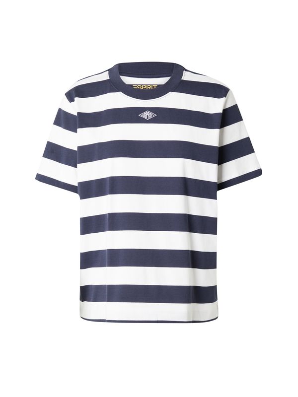 ESPRIT ESPRIT Тениска  нейви синьо / бяло