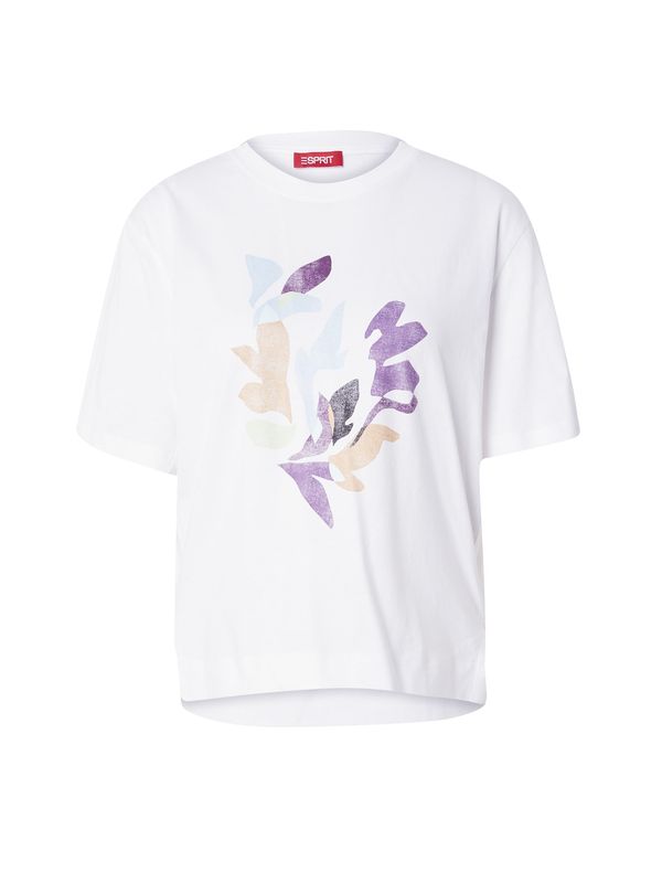 ESPRIT ESPRIT Тениска  пастелно синьо / лилав / черно / бяло