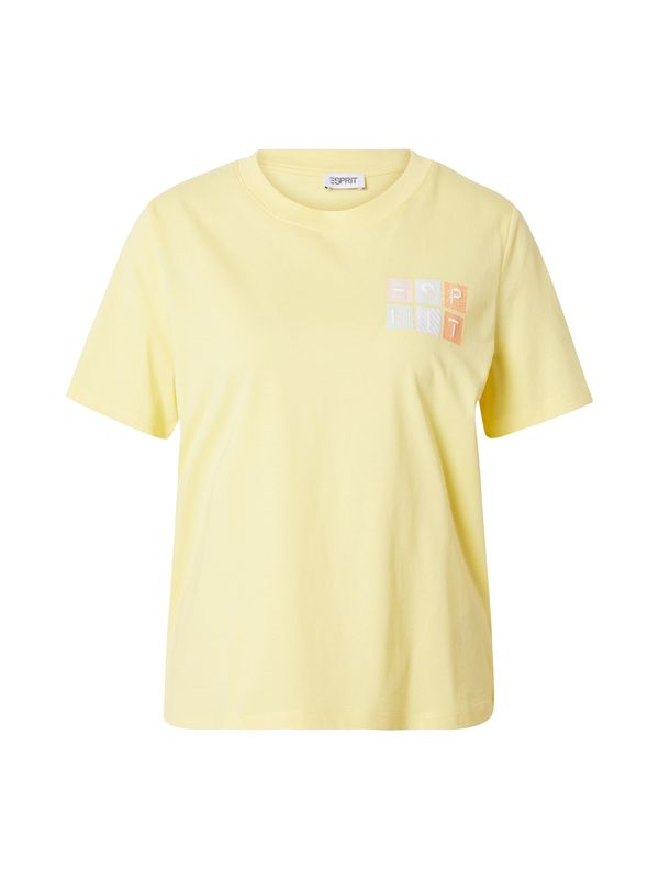 ESPRIT ESPRIT Тениска  пастелно жълто / пъстро
