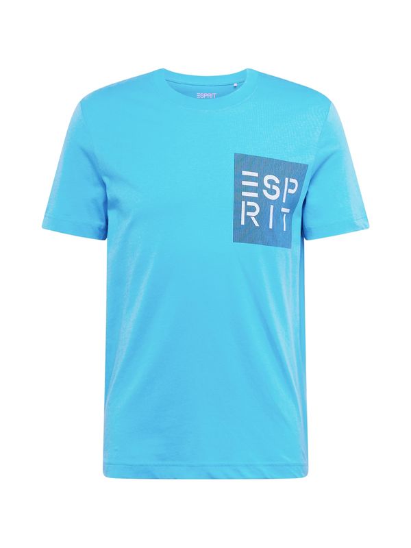 ESPRIT ESPRIT Тениска  синьо / лазурно синьо / бяло