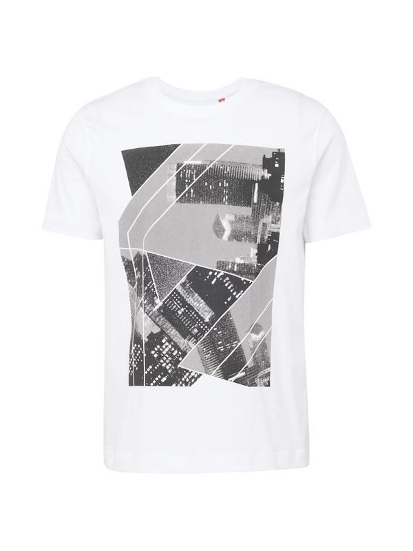 ESPRIT ESPRIT Тениска  сиво / антрацитно черно / черно / бяло