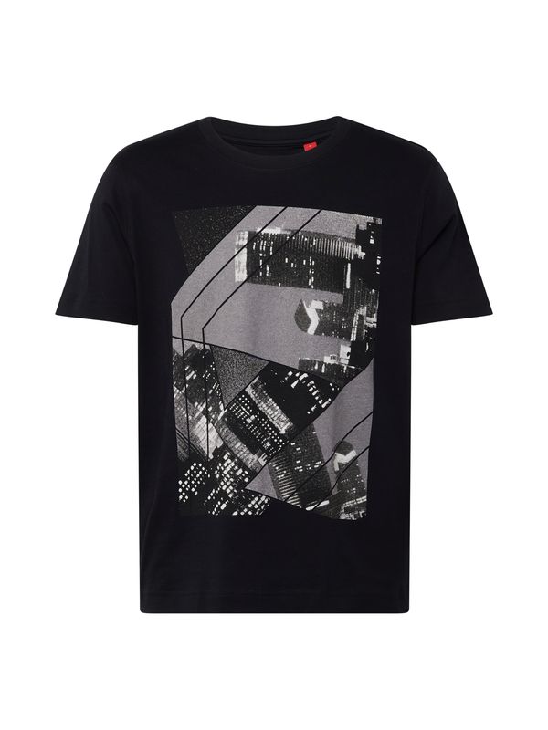 ESPRIT ESPRIT Тениска  сиво / черно / бяло