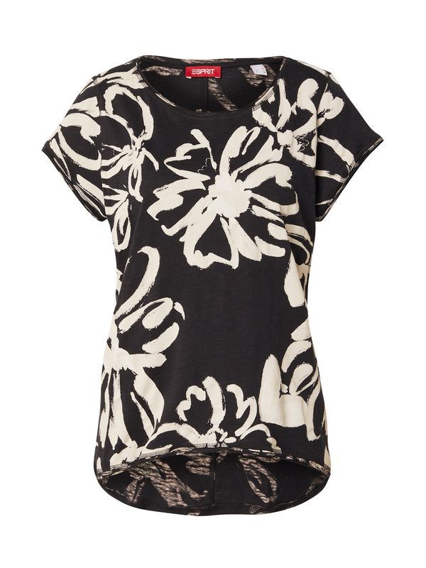 ESPRIT ESPRIT Тениска  светлобежово / черно