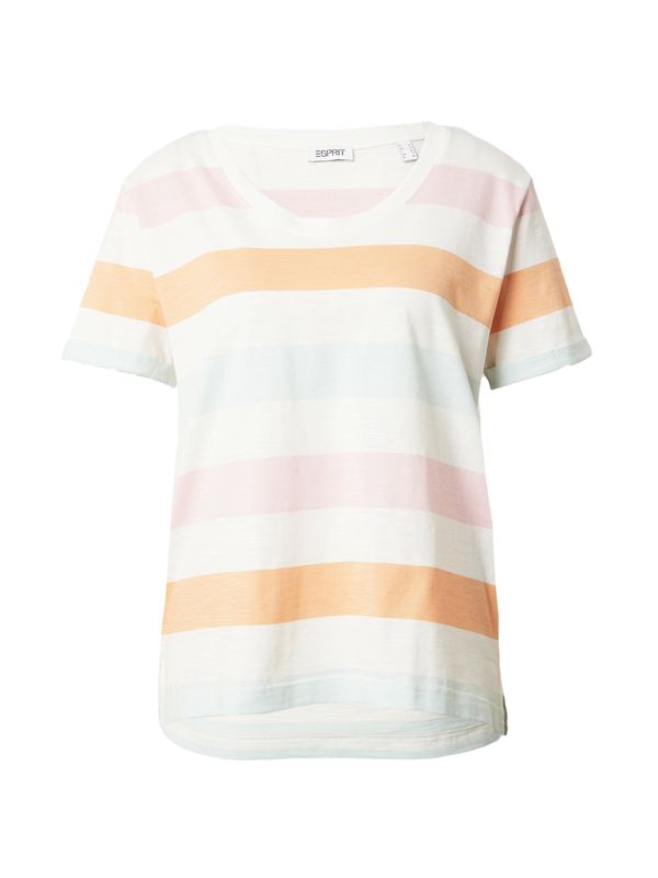 ESPRIT ESPRIT Тениска  светлосиньо / оранжево / бледорозово / мръсно бяло