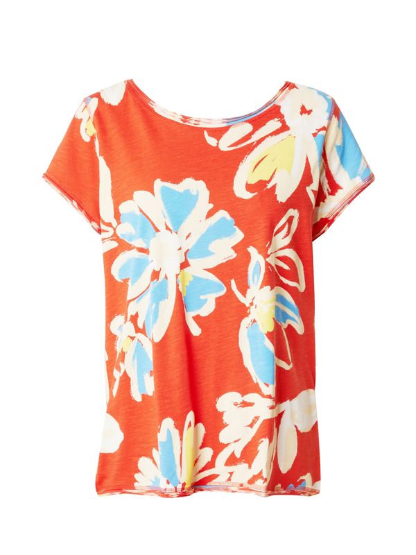 ESPRIT ESPRIT Тениска  светлосиньо / пастелно жълто / оранжево-червено / мръсно бяло