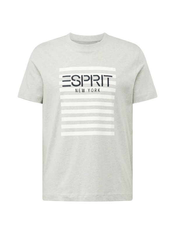ESPRIT ESPRIT Тениска  светлосиво / черно / бяло