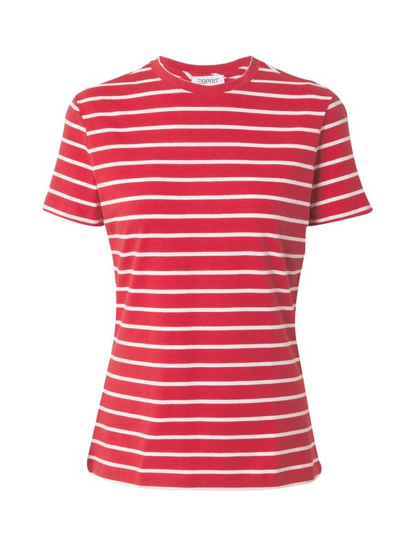 ESPRIT ESPRIT Тениска  тъмночервено / бяло