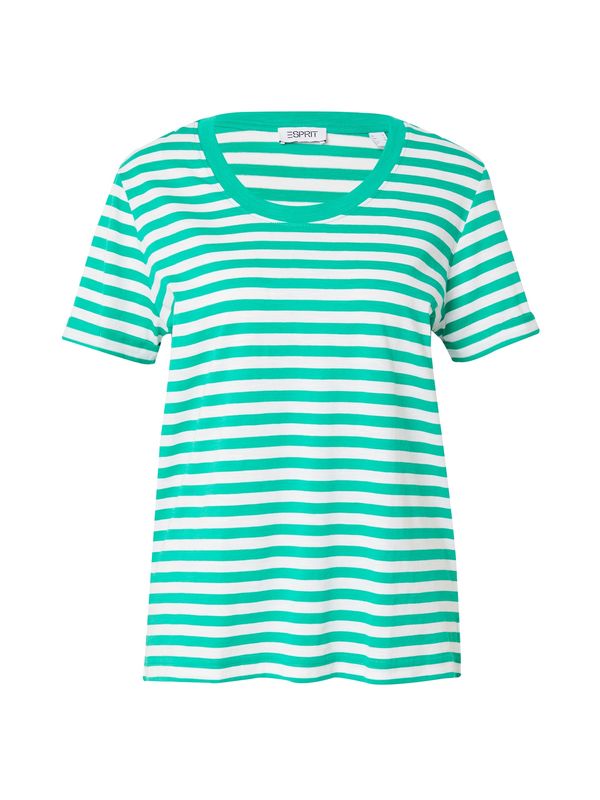 ESPRIT ESPRIT Тениска  зелено / бяло