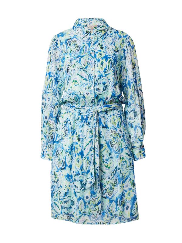 Esqualo Esqualo Рокля тип риза  синьо / жълто / зелено / бяло